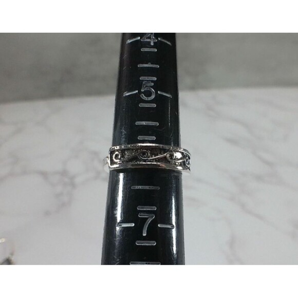 Lot Of 5 Rings Gypsy Boho Western Lotus Yin Yang Waves Daisy Eye Silver Plated - Picture 7 of 9